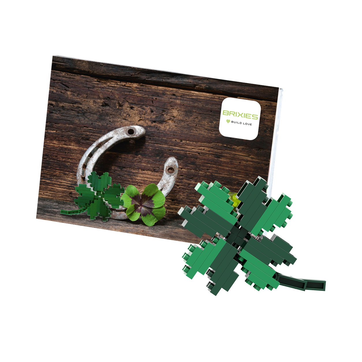 BRIXIES Postkarte Kleeblatt