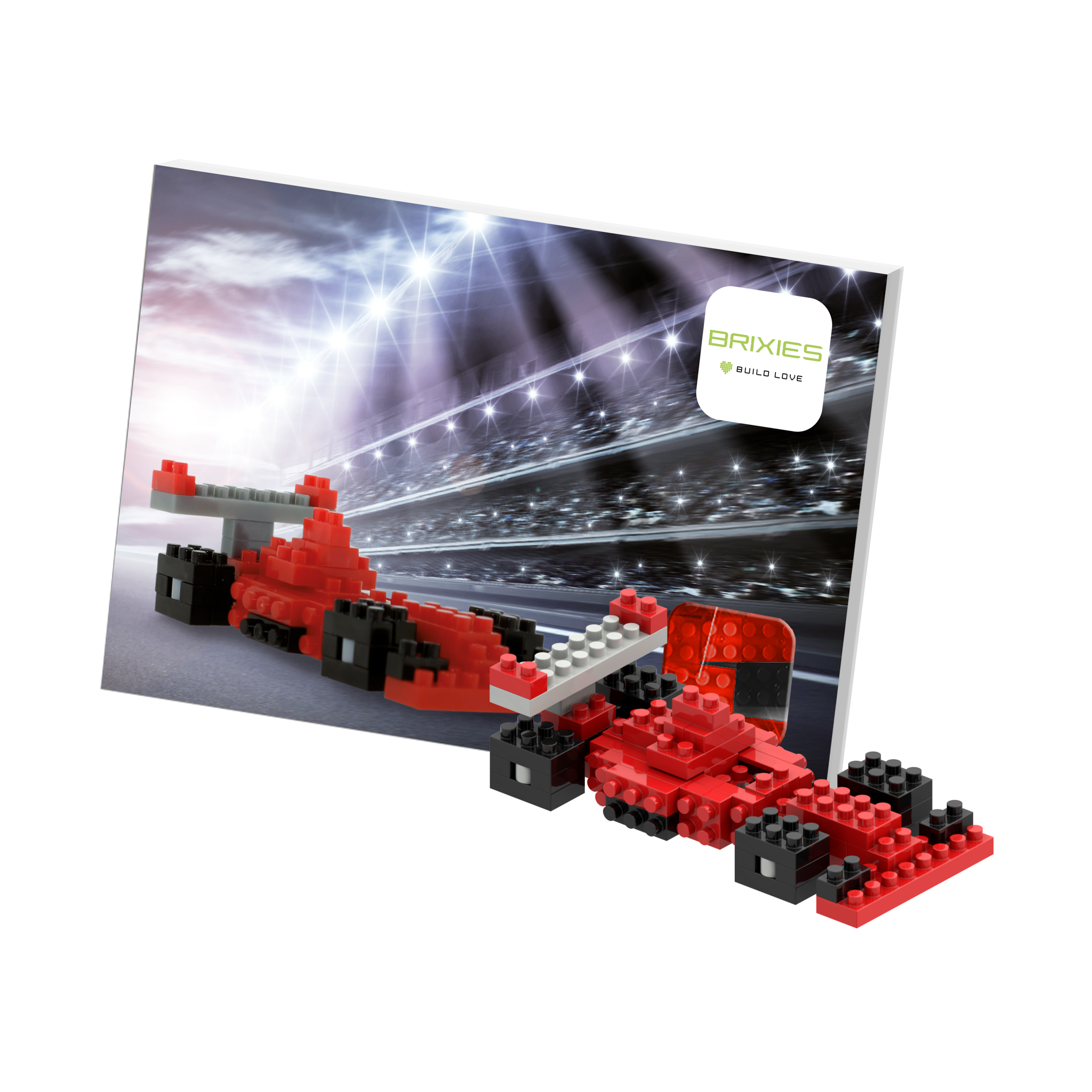 BRIXIES Postkarte Rennauto