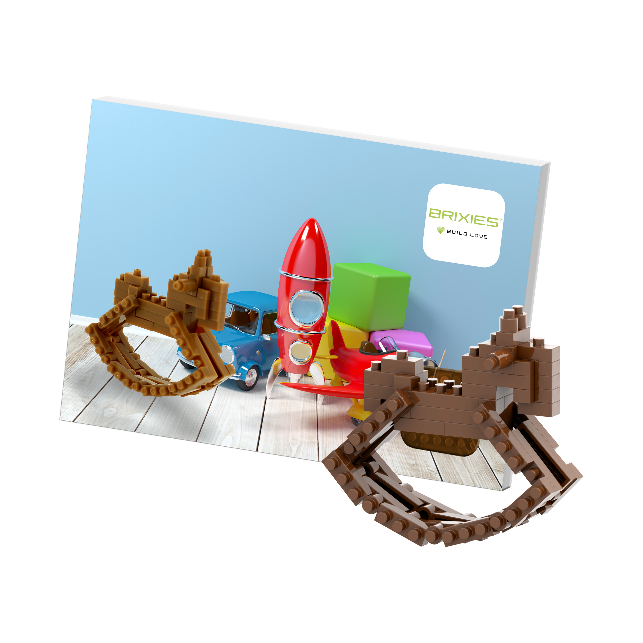 BRIXIES Postkarte Schaukelpferd