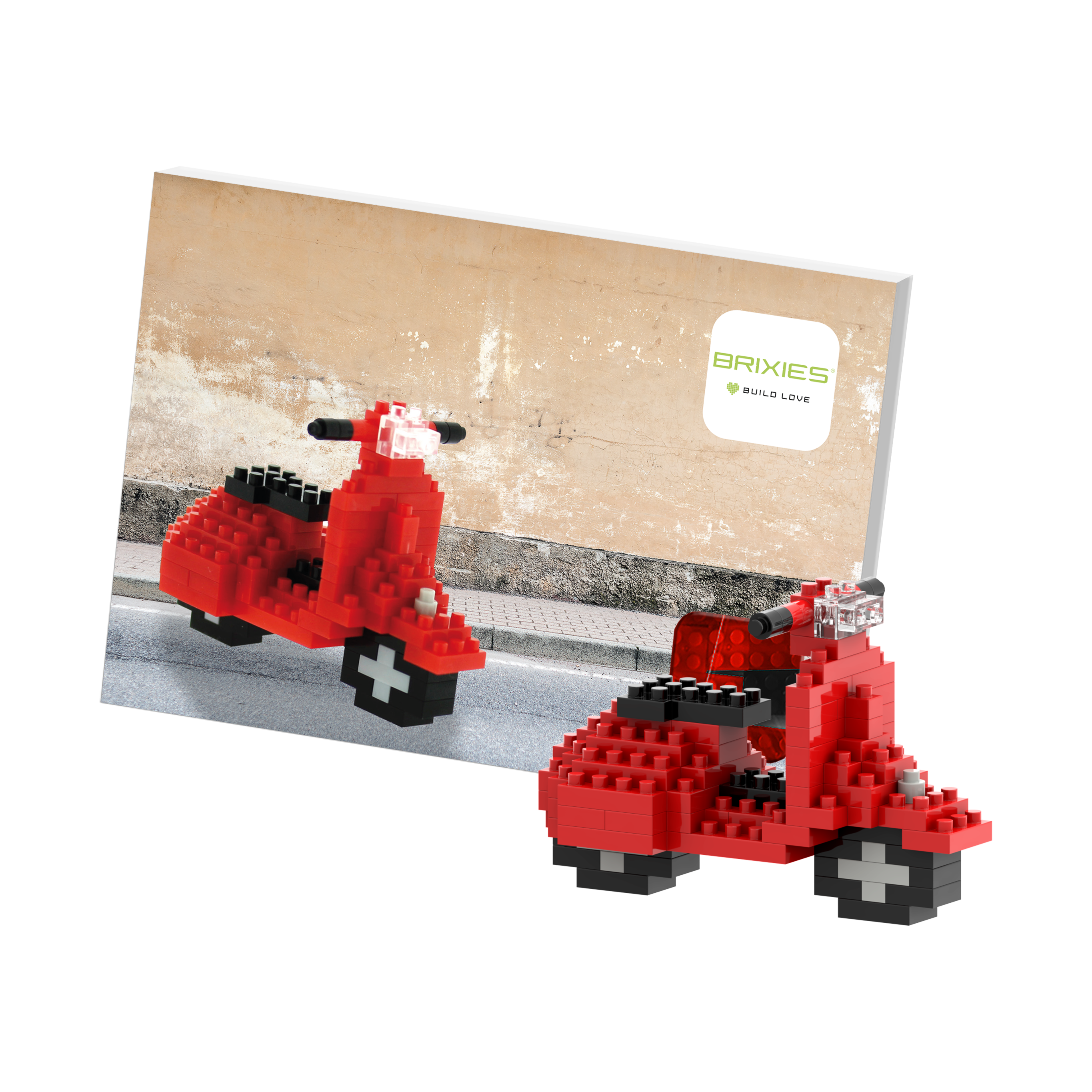 BRIXIES Postkarte Motorroller