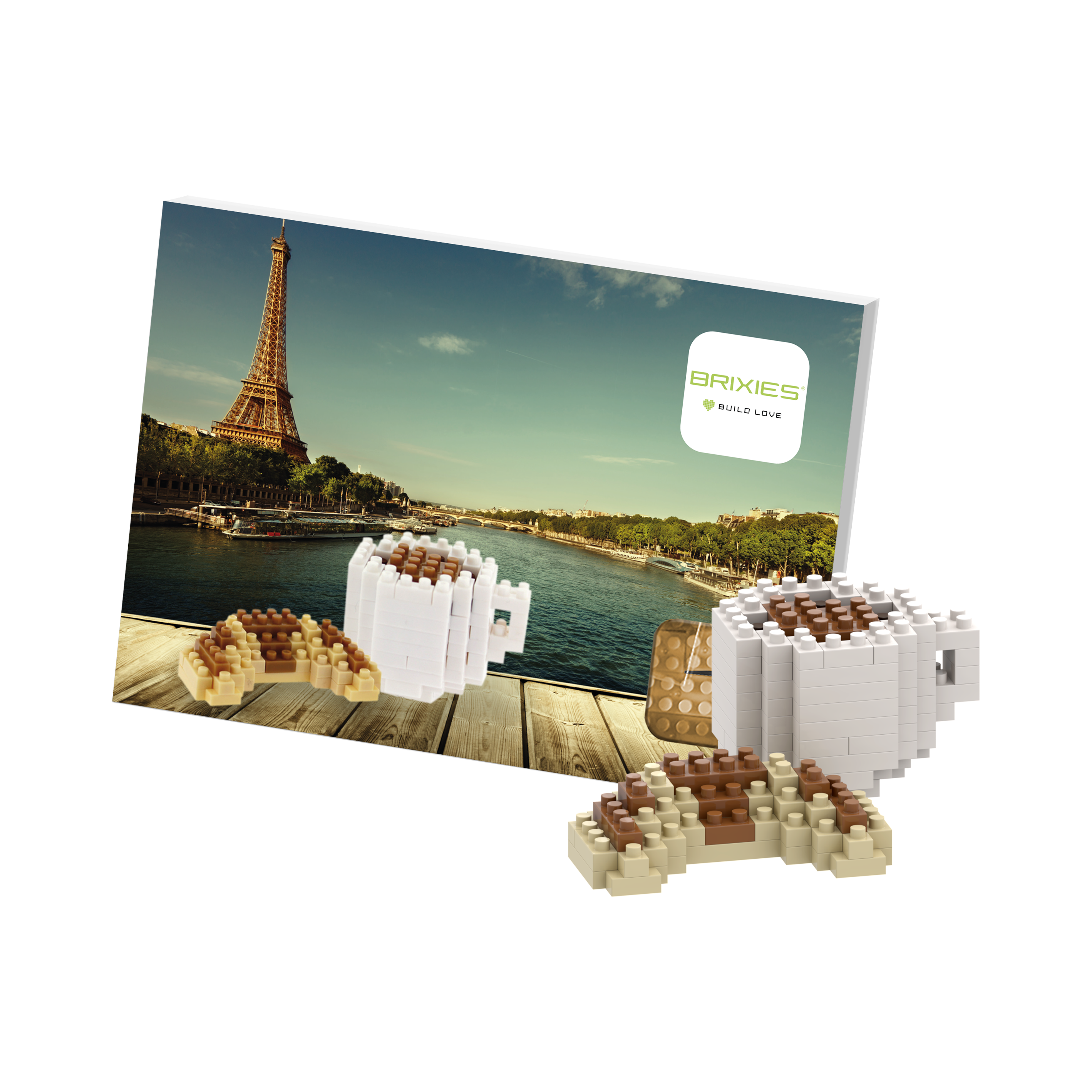 BRIXIES Postkarte Croissant & Kaffee