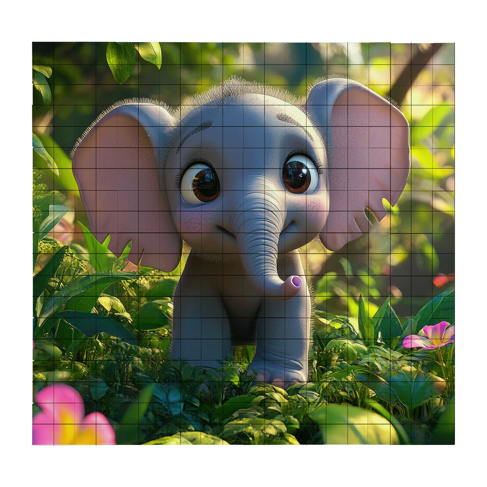 BRIXIES Plus Bedruckte Puzzle Platten nach Wunsch Weiß 20x20 Noppen (16x16 cm)