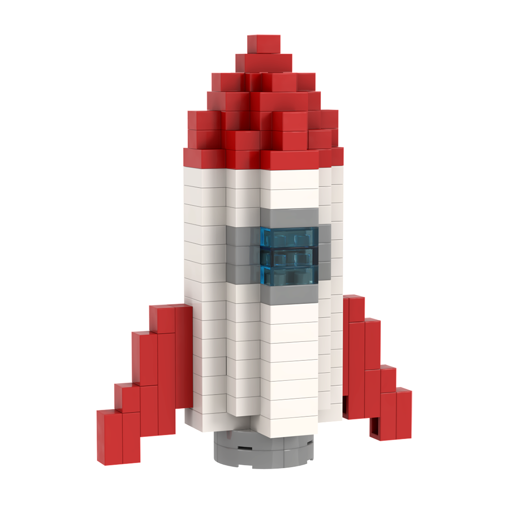 BRIXIES Postkarte Rakete