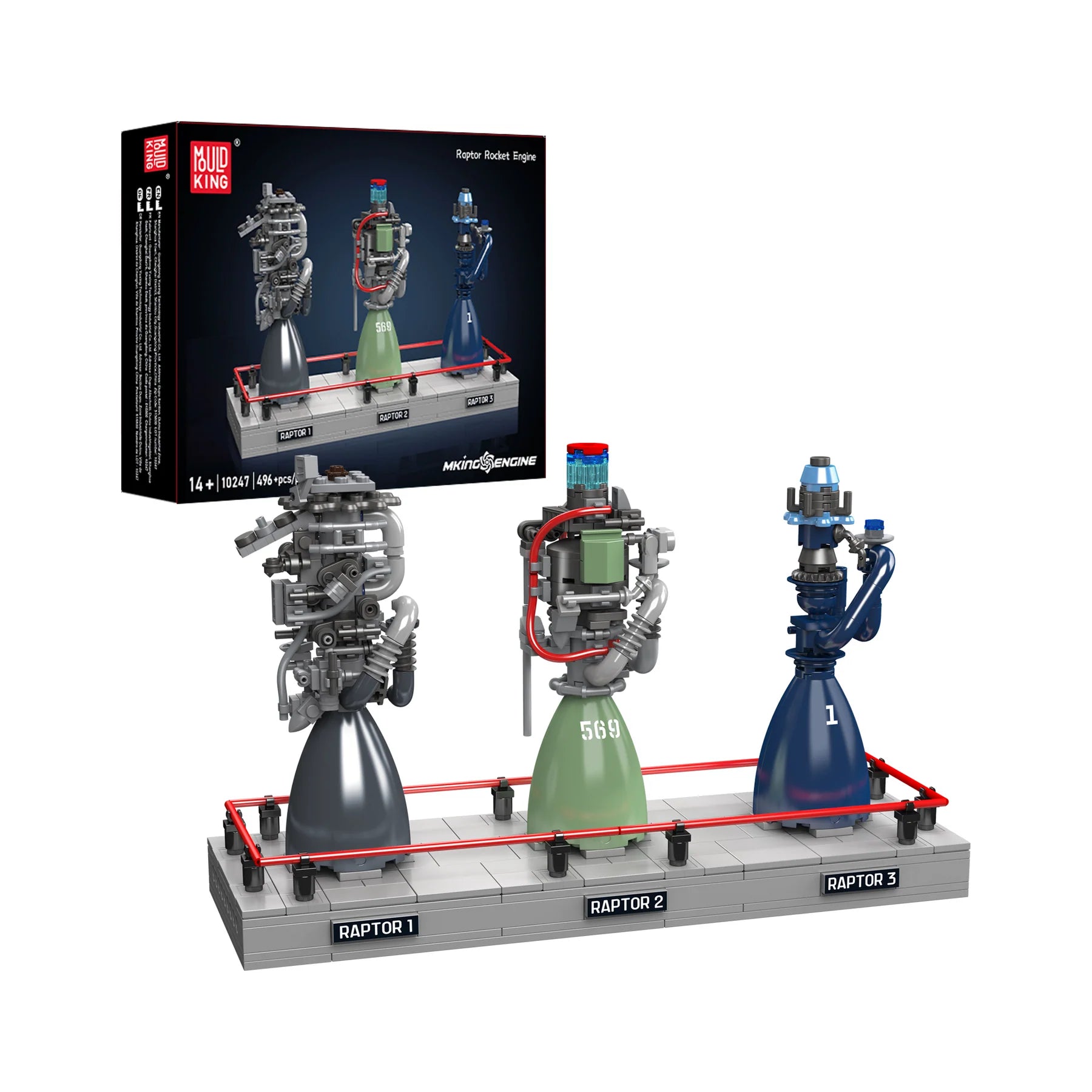 Mould King 10247 Raptor Raketentriebwerk Bausatz | 496 Teile